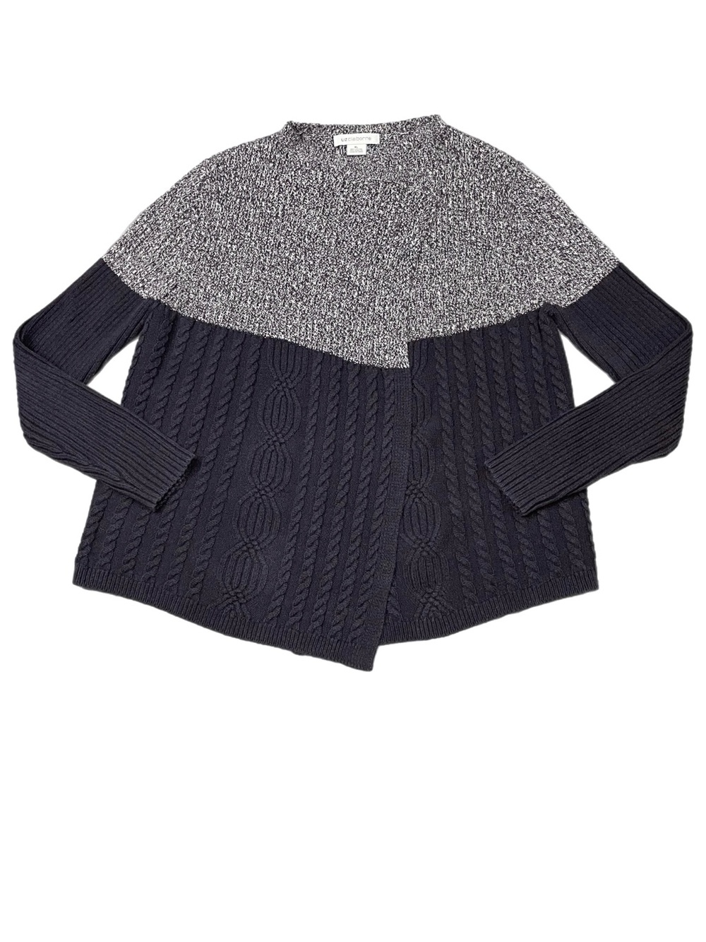 Liz Claiborne Open Front Cable Knit Cardigan Sweater Size XL